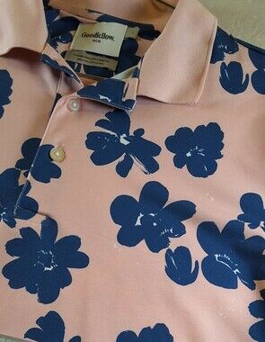 Goodfellow & Co Pink Polo with Navy Floral Print